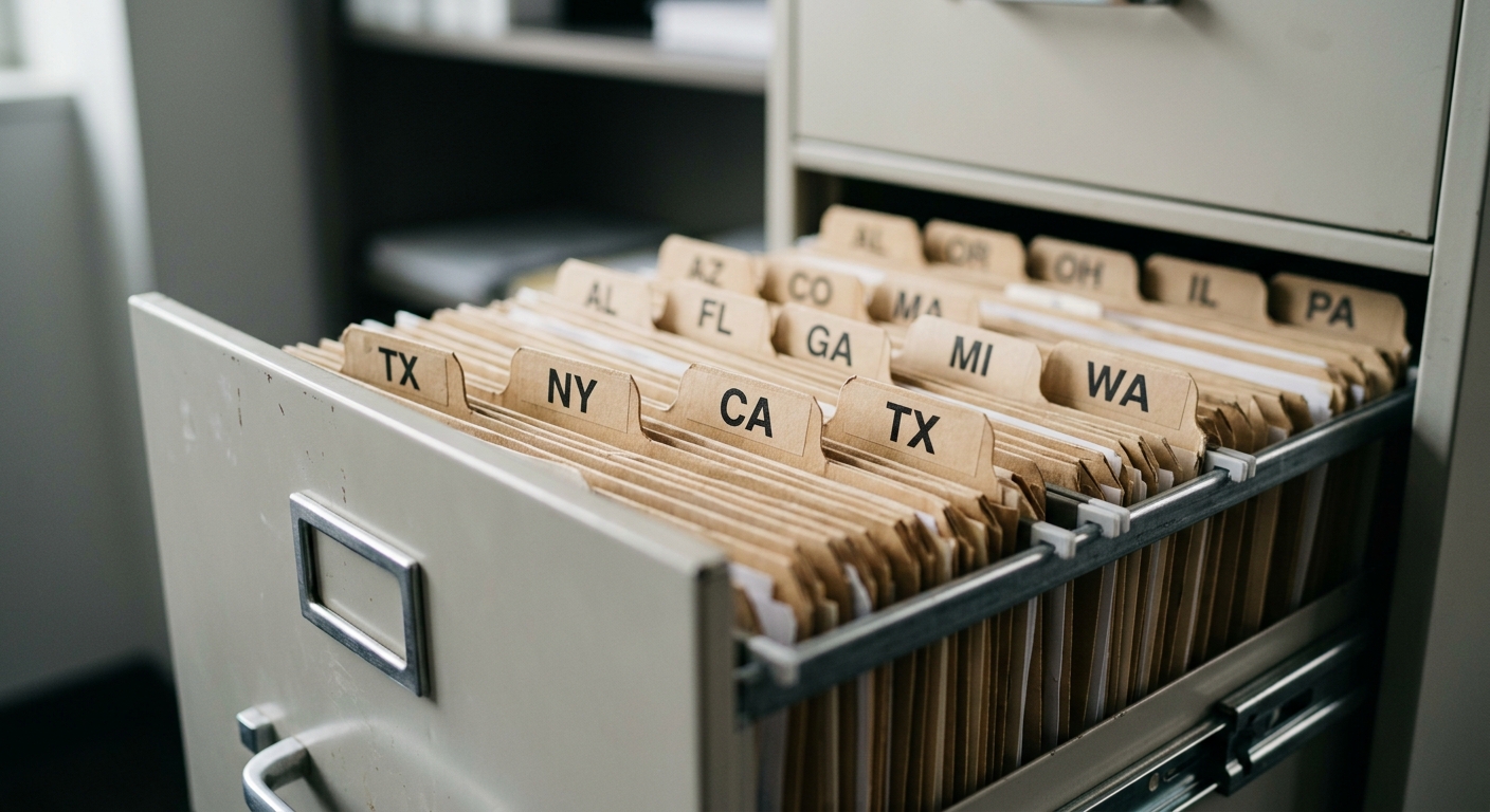 West Virginia state folders cabinet representing AI task force documentation