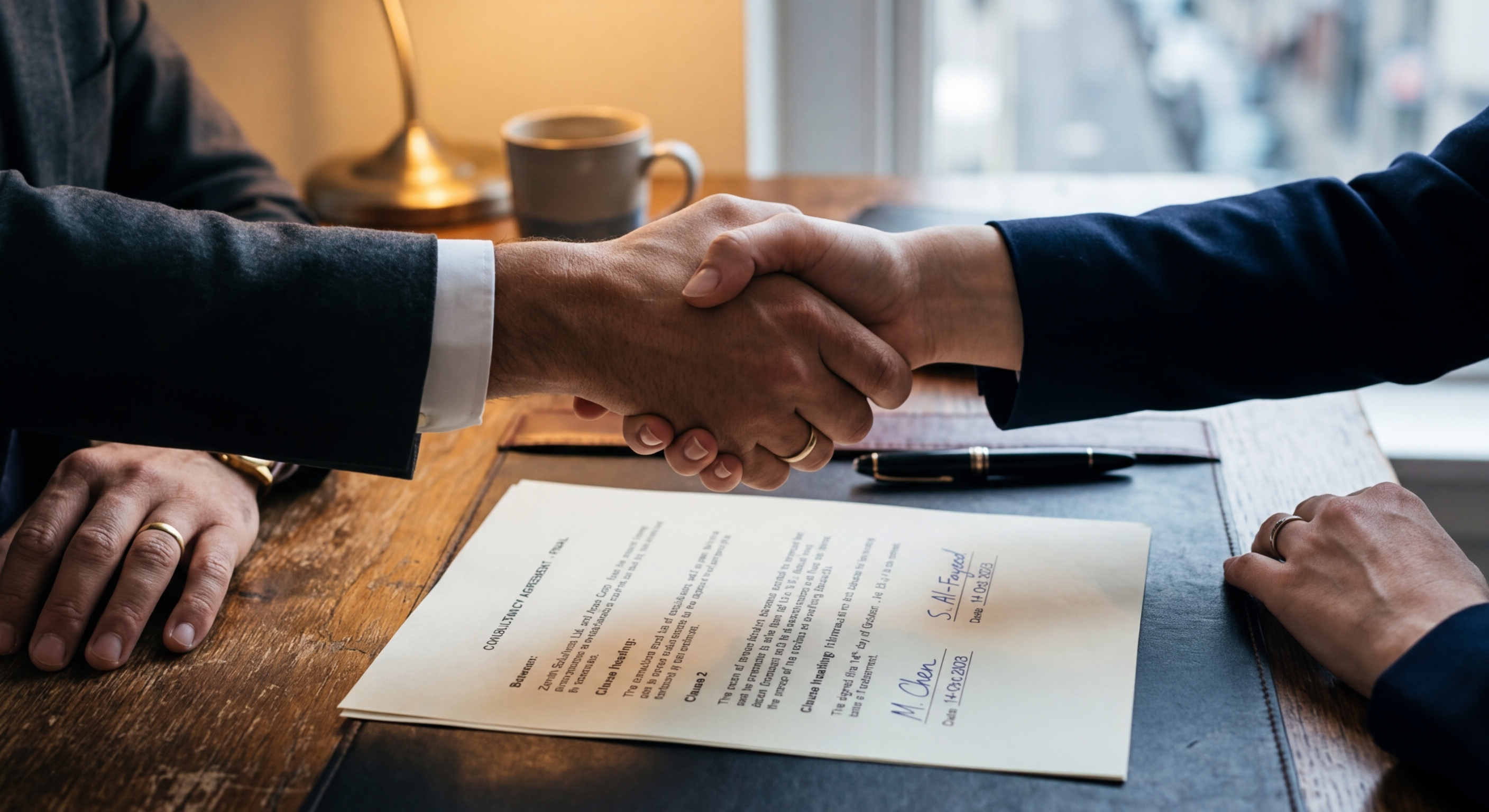 Handshake representing the consent agreement required before processing biometric data under New Hampshire's NHDPA