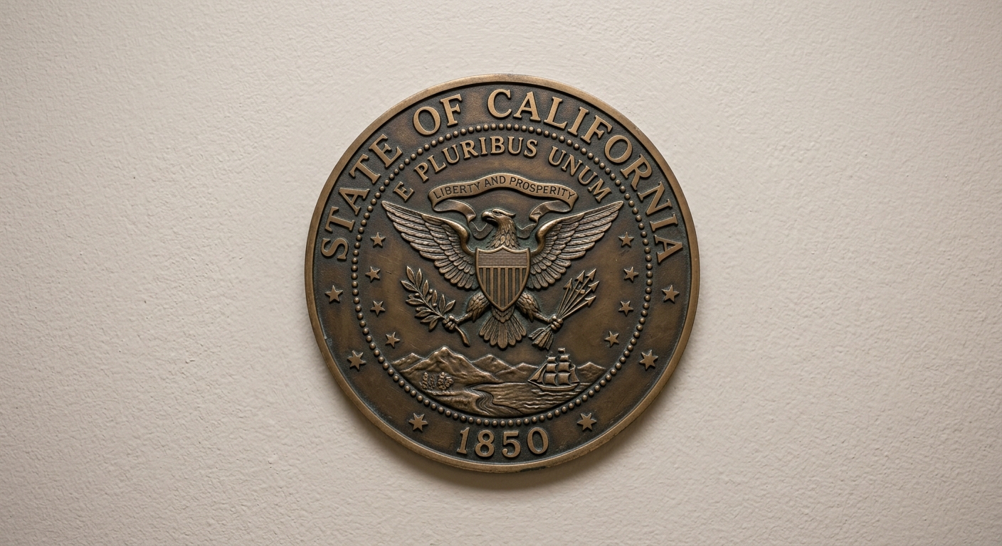 Pei state seal or government emblem on a wall