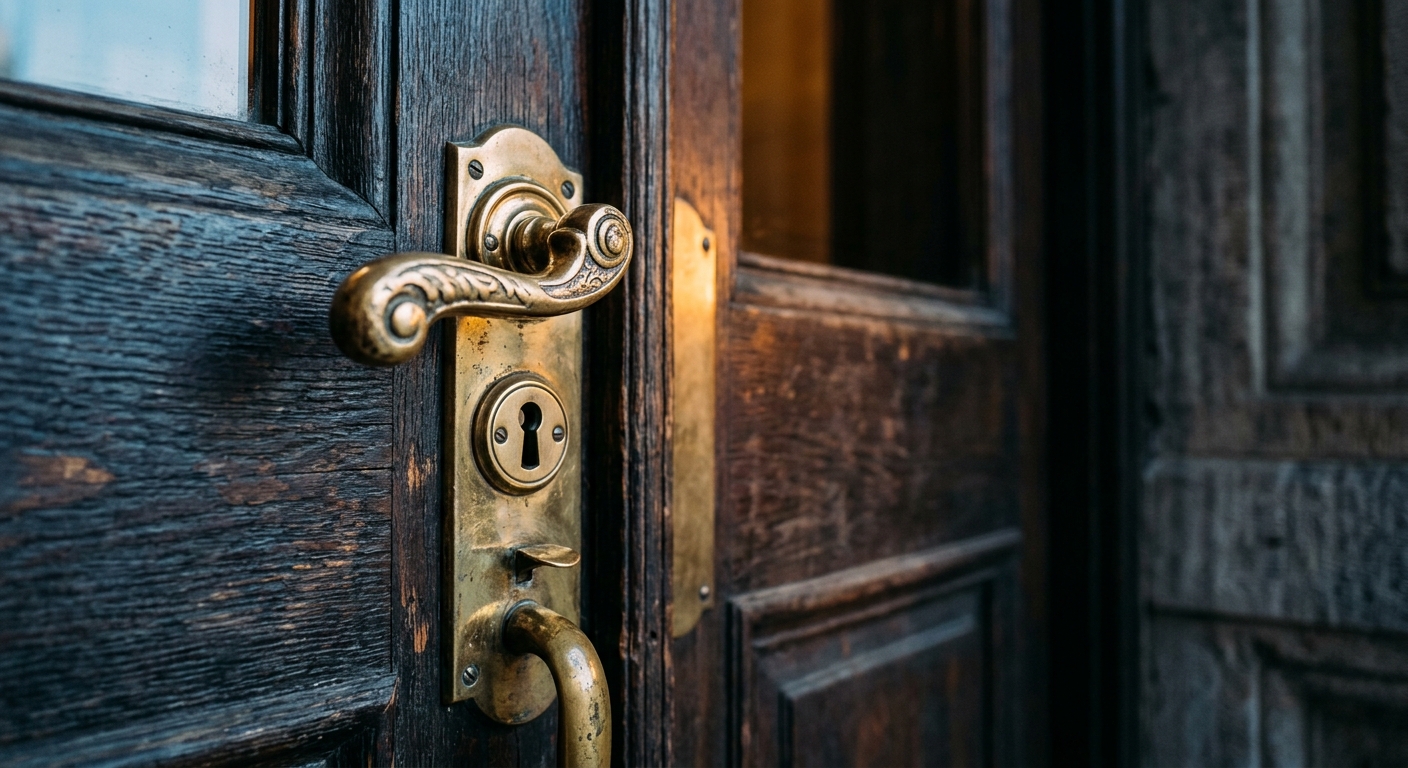 United States courthouse entrance door with brass handles