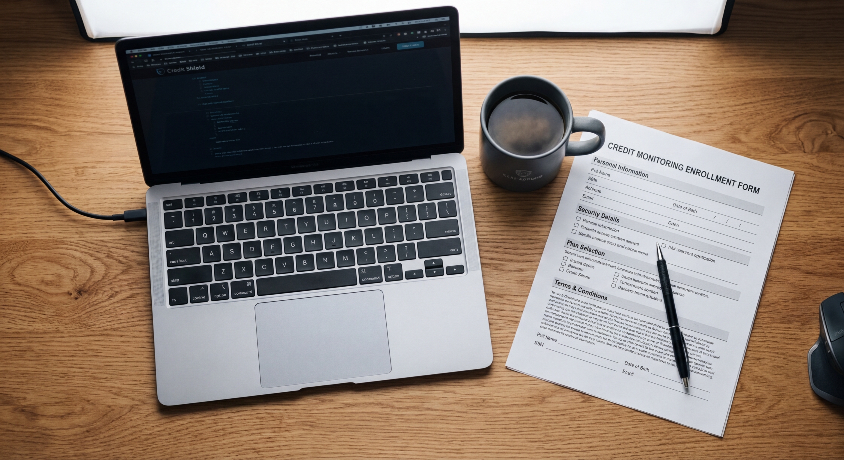 Credit monitoring enrollment form representing DC 18-month identity theft protection requirement for SSN and taxpayer ID breaches