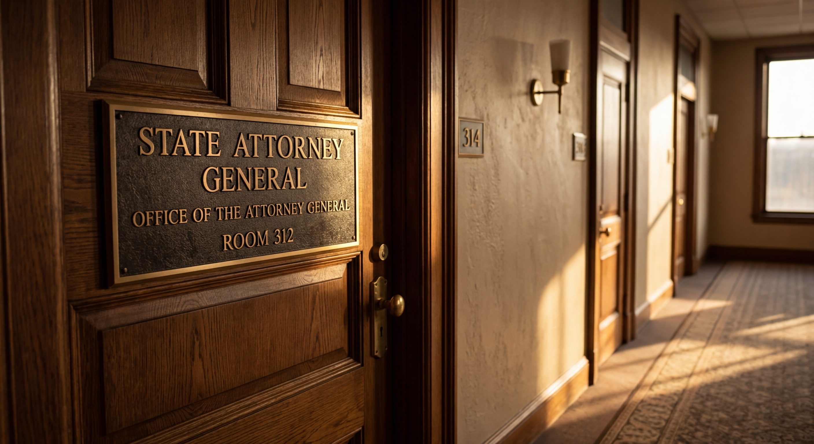Texas Attorney General office nameplate representing state enforcement of data breach laws