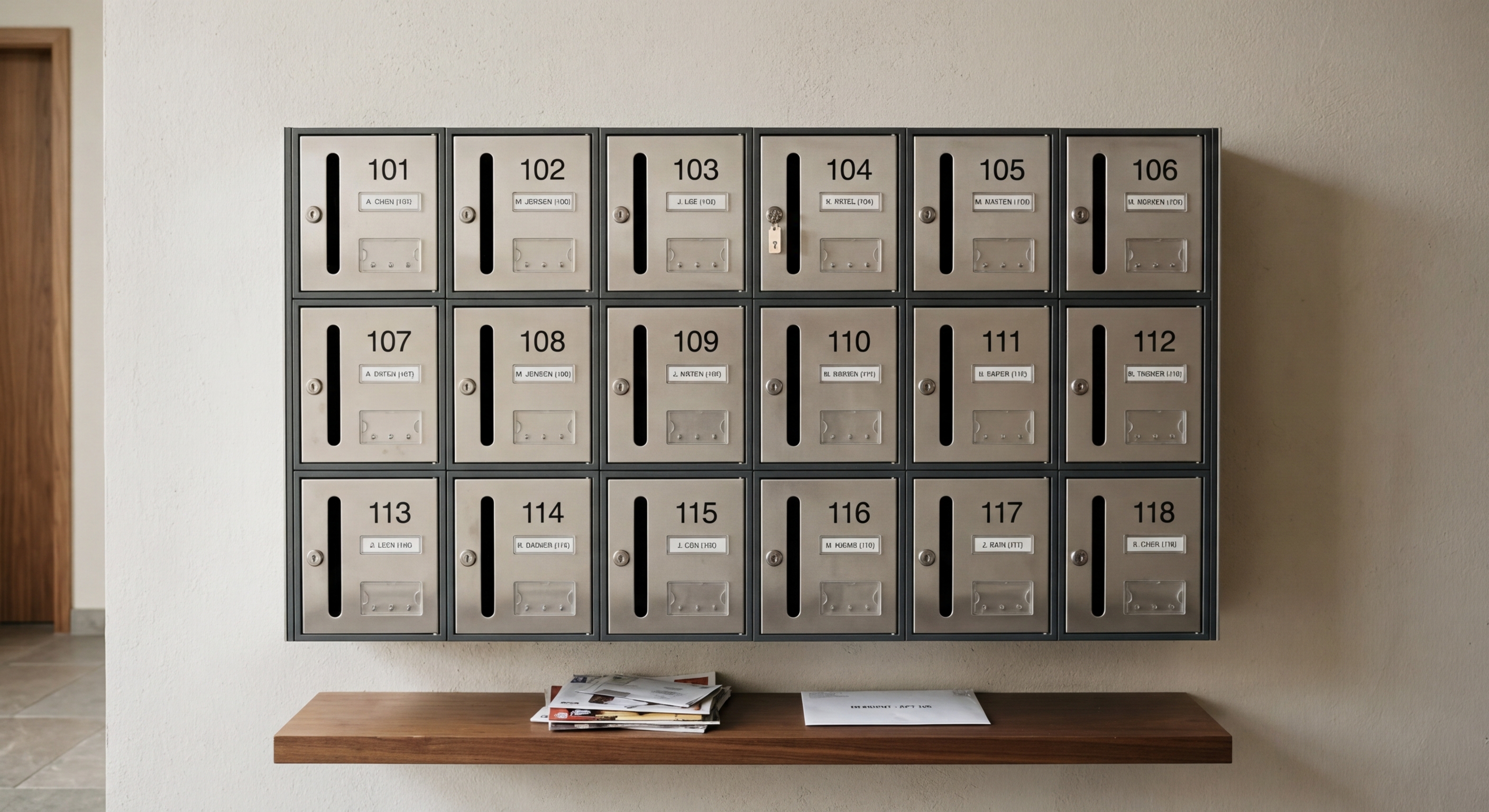 Row of mailboxes representing the written notification methods permitted under New Hampshire's breach notification law