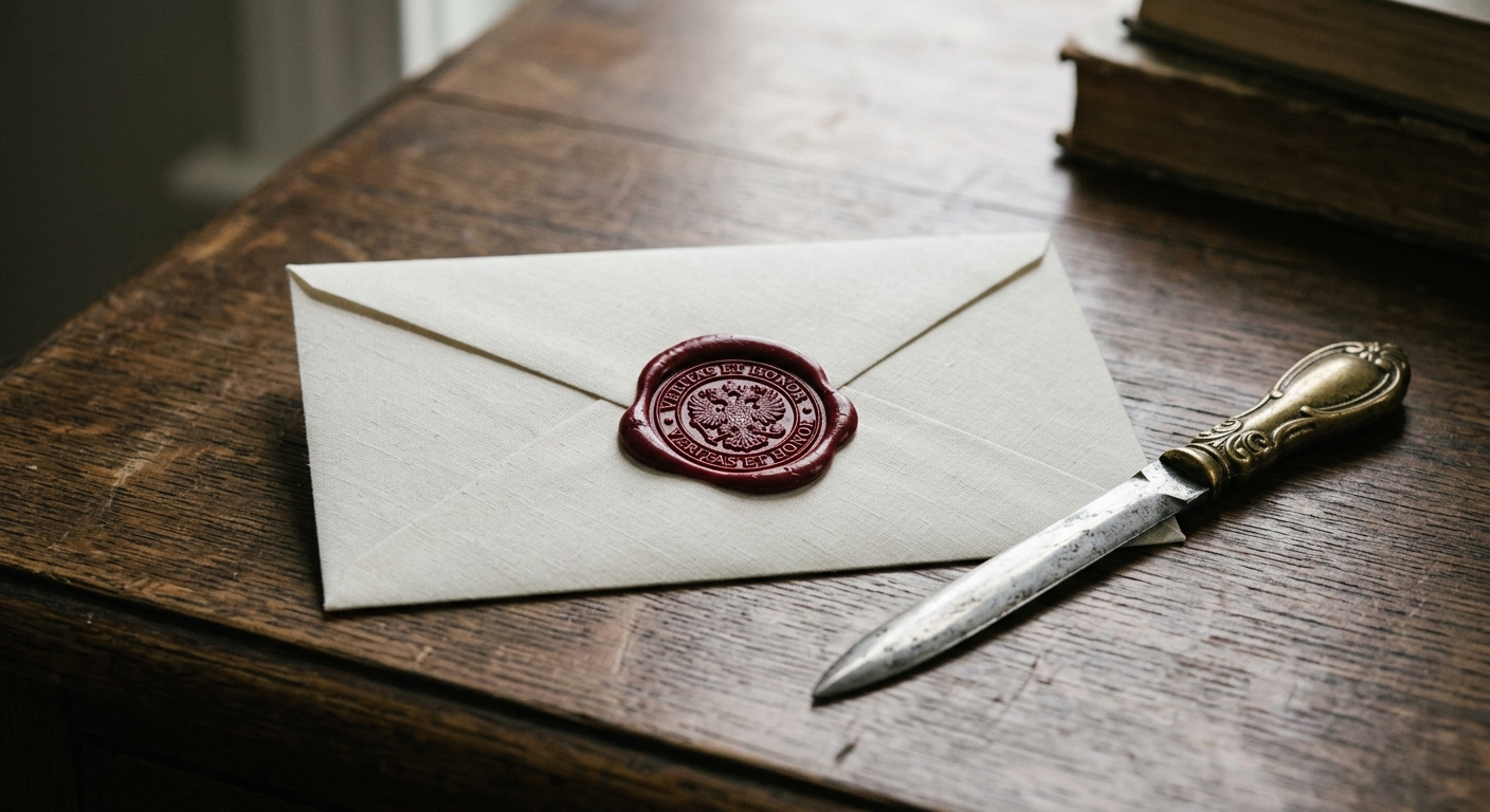 Sealed envelope with wax stamp, representing documented consent records required by Article 7(1)
