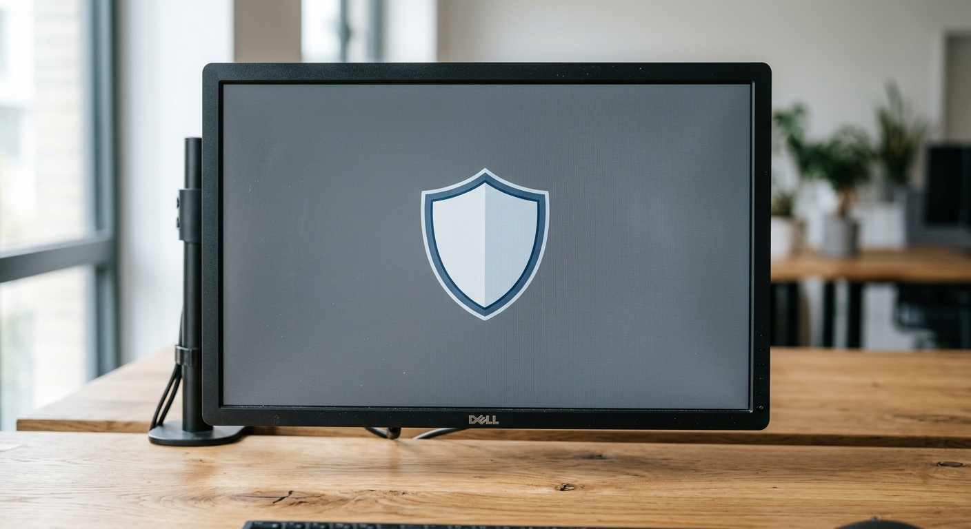 Shield icon on a monitor, representing core GDPR data protection obligations for all small businesses