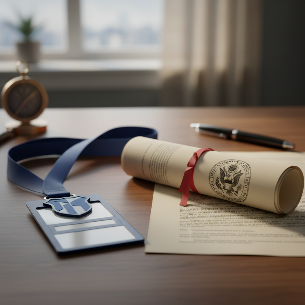 Federal agent credentials and legal authority identification