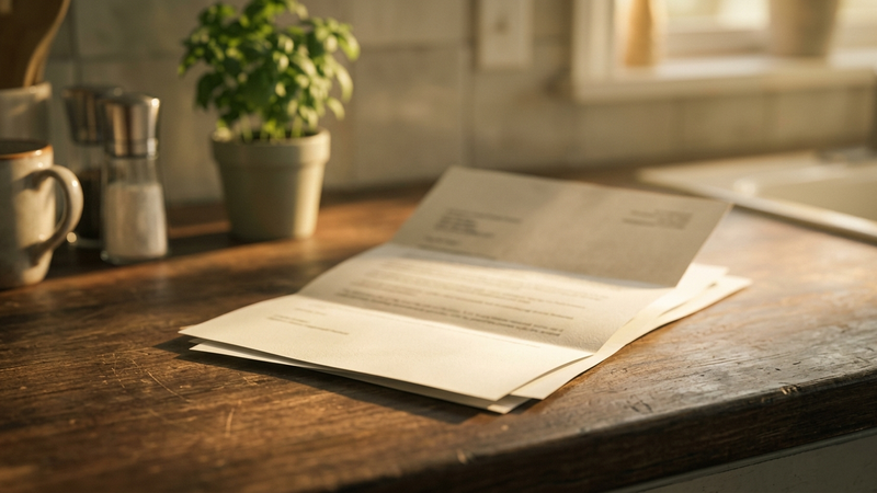 Massachusetts apartment lease renewal notice document on a kitchen counter