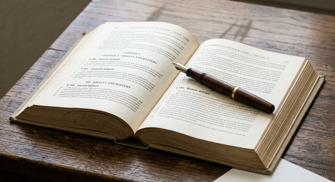 medical records: pen resting on an open legal statute book