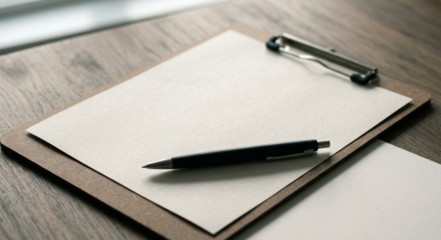 a blank injury claim form on a clipboard with a pen