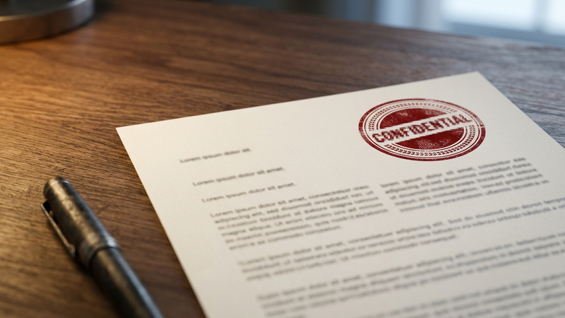 Arizona legal document with a red confidential stamp on a wooden desk surface