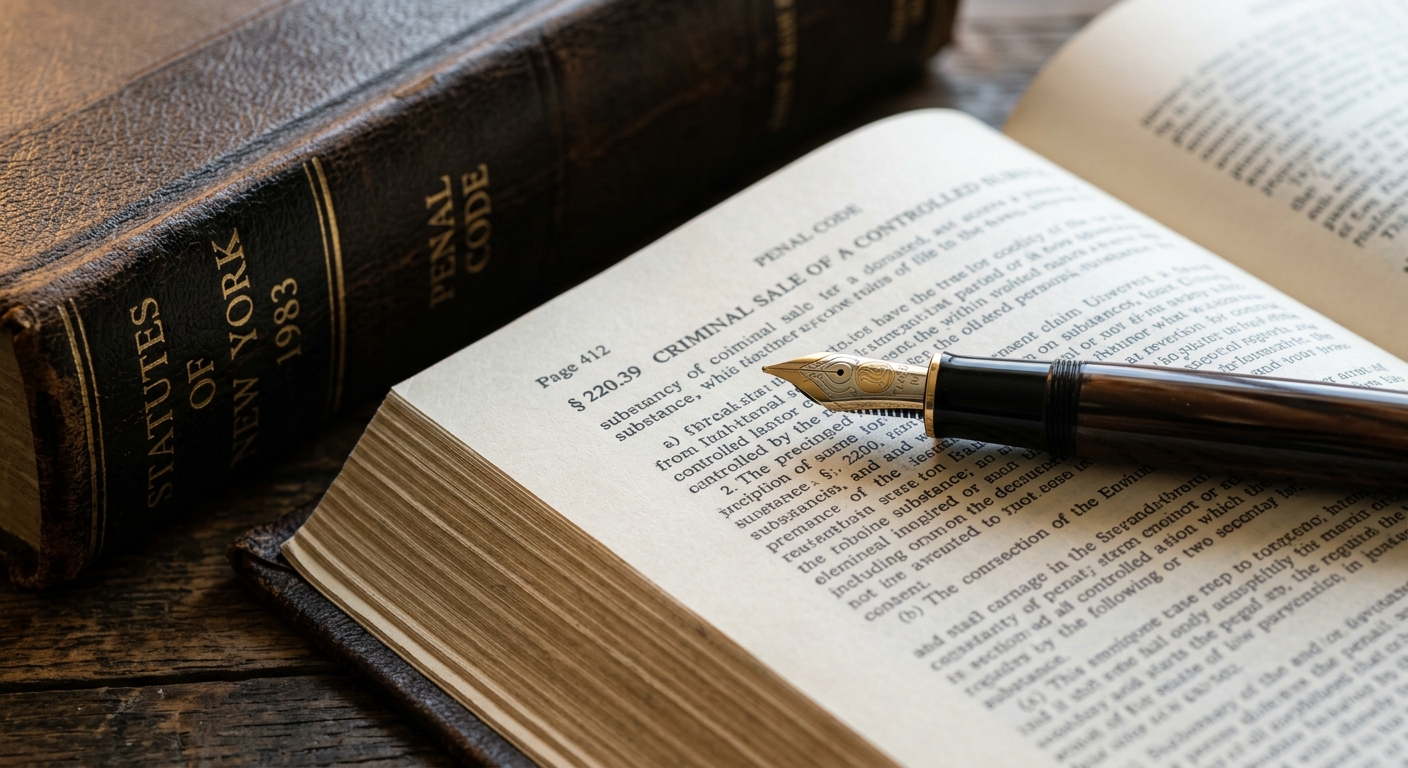 United States pen resting on an open legal statute book
